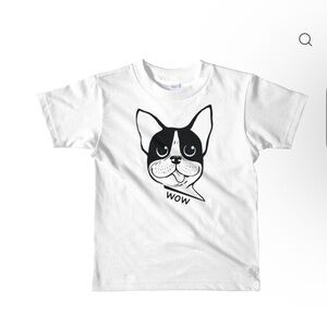 American Apparel White Wow Dog Graphic Tee New Boston Terrier